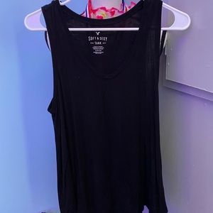 A black soft and sexy tank top from American Eagle.
